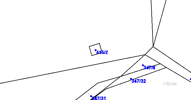 Parcela st. 415/2 v KÚ Vatín, Katastrální mapa