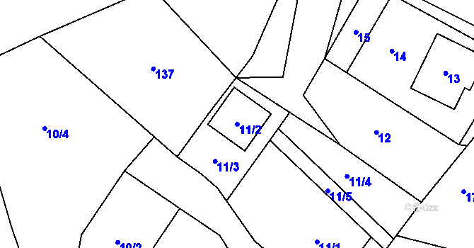 Parcela st. 11/2 v KÚ Držkovice, Katastrální mapa
