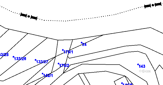 Parcela st. 24 v KÚ Držkovice, Katastrální mapa