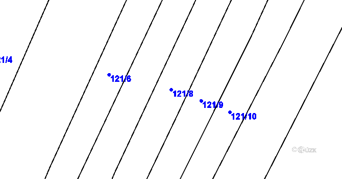Parcela st. 121/8 v KÚ Držkovice, Katastrální mapa