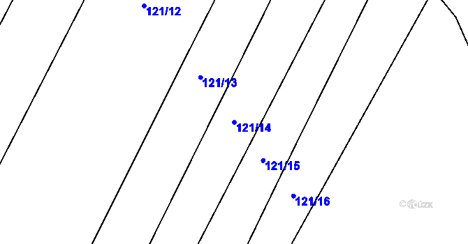 Parcela st. 121/14 v KÚ Držkovice, Katastrální mapa
