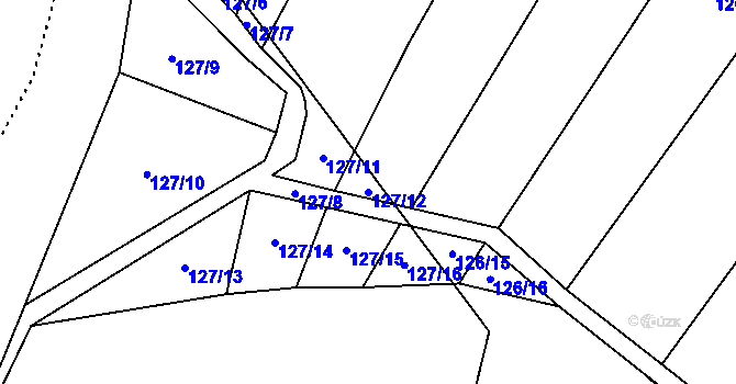 Parcela st. 127/12 v KÚ Držkovice, Katastrální mapa