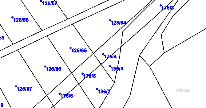 Parcela st. 175/4 v KÚ Držkovice, Katastrální mapa