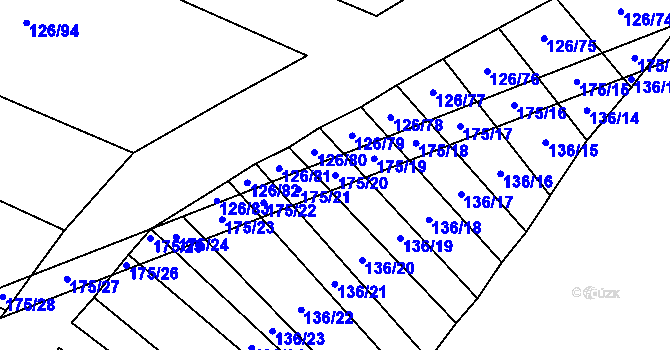 Parcela st. 175/20 v KÚ Držkovice, Katastrální mapa