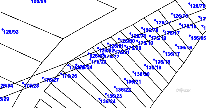 Parcela st. 175/22 v KÚ Držkovice, Katastrální mapa