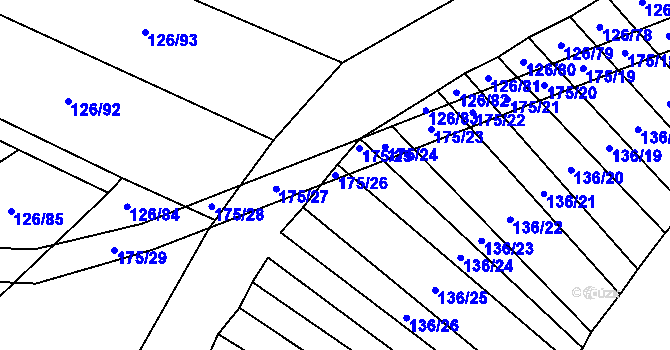 Parcela st. 175/26 v KÚ Držkovice, Katastrální mapa