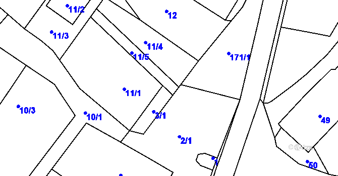 Parcela st. 3/3 v KÚ Držkovice, Katastrální mapa