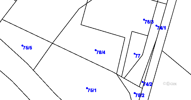 Parcela st. 78/4 v KÚ Držkovice, Katastrální mapa