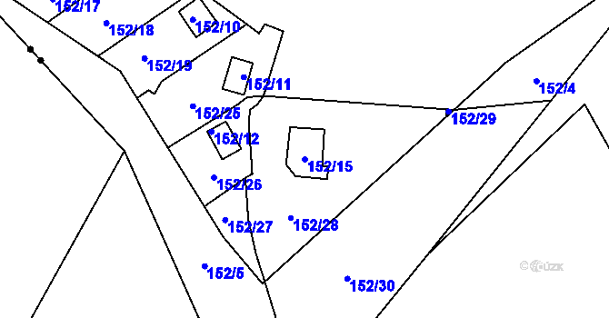 Parcela st. 152/15 v KÚ Palhanec, Katastrální mapa
