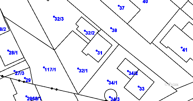 Parcela st. 31 v KÚ Palhanec, Katastrální mapa