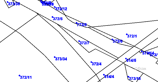 Parcela st. 372/7 v KÚ Vávrovice, Katastrální mapa