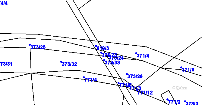 Parcela st. 373/23 v KÚ Vávrovice, Katastrální mapa