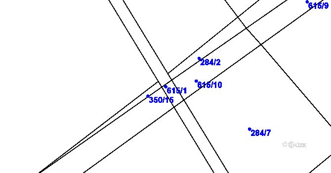 Parcela st. 615/1 v KÚ Vávrovice, Katastrální mapa