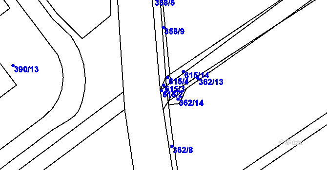 Parcela st. 615/3 v KÚ Vávrovice, Katastrální mapa