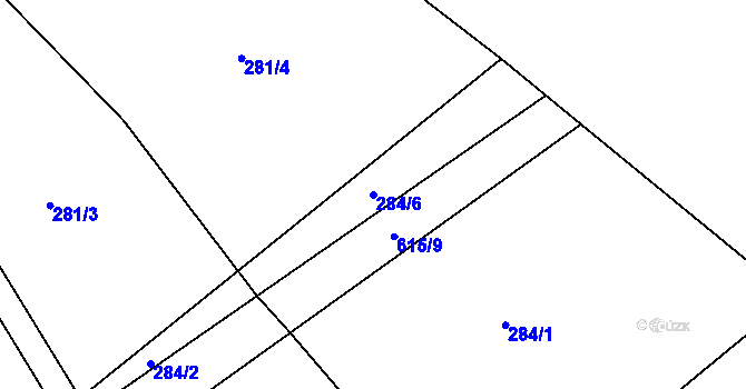 Parcela st. 284/6 v KÚ Vávrovice, Katastrální mapa