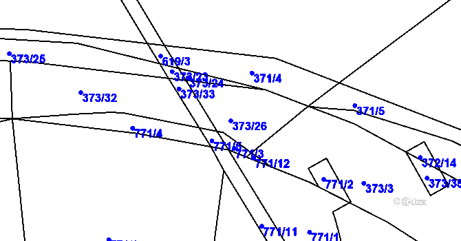 Parcela st. 373/26 v KÚ Vávrovice, Katastrální mapa