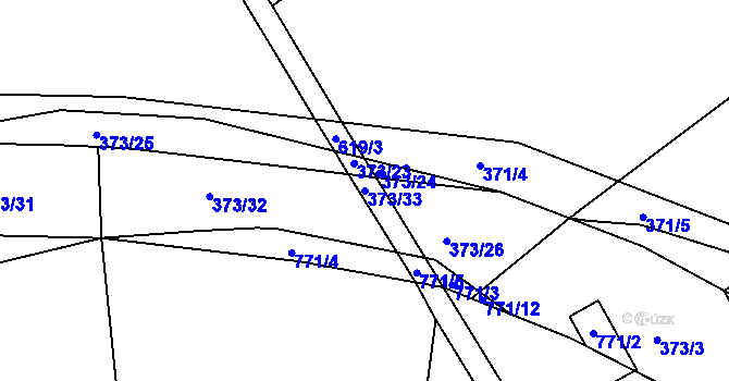Parcela st. 373/33 v KÚ Vávrovice, Katastrální mapa