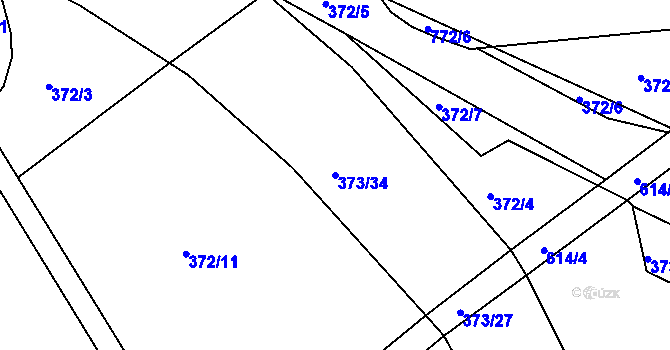 Parcela st. 373/34 v KÚ Vávrovice, Katastrální mapa