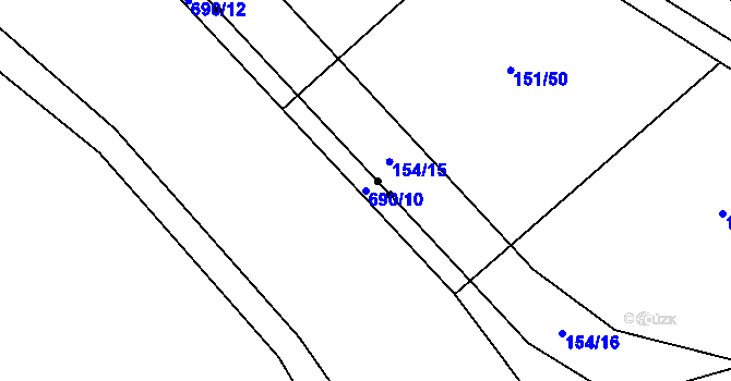 Parcela st. 690/10 v KÚ Vávrovice, Katastrální mapa