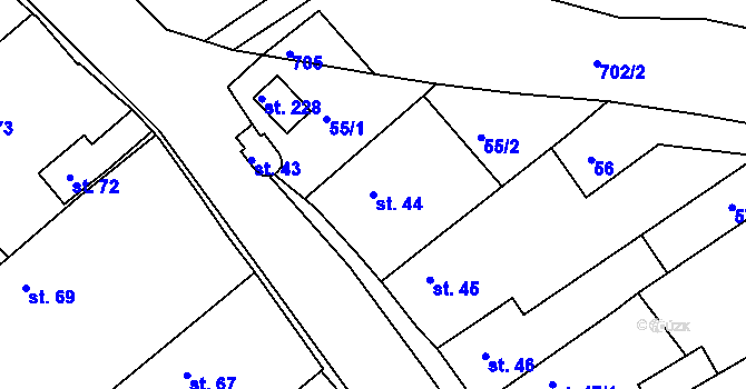 Parcela st. 44 v KÚ Vávrovice, Katastrální mapa