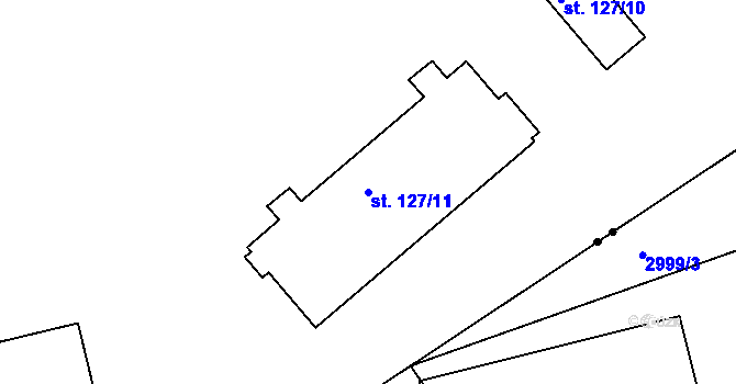 Parcela st. 127/11 v KÚ Vávrovice, Katastrální mapa