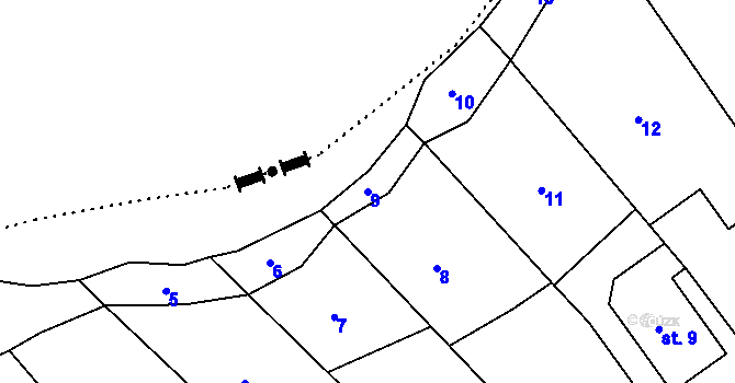 Parcela st. 9 v KÚ Vávrovice, Katastrální mapa