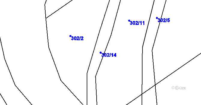 Parcela st. 302/14 v KÚ Vávrovice, Katastrální mapa