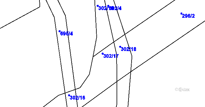 Parcela st. 302/17 v KÚ Vávrovice, Katastrální mapa