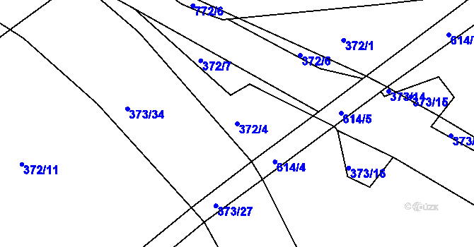 Parcela st. 372/4 v KÚ Vávrovice, Katastrální mapa