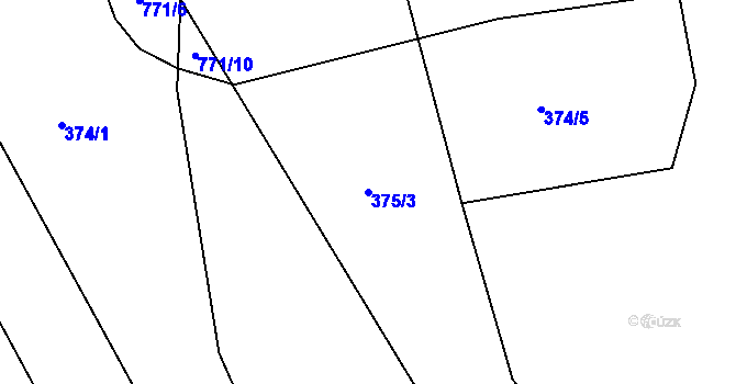 Parcela st. 375/3 v KÚ Vávrovice, Katastrální mapa