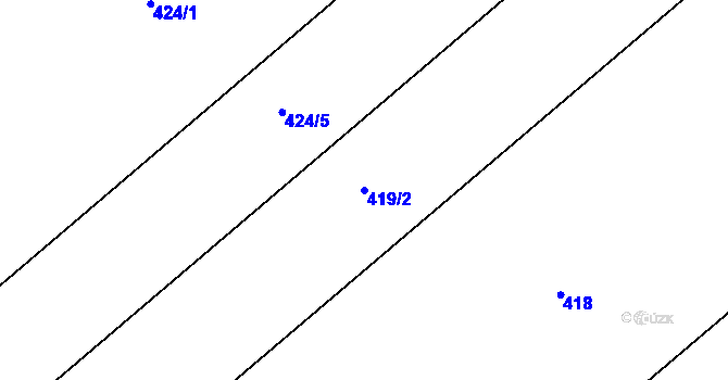Parcela st. 419/2 v KÚ Vávrovice, Katastrální mapa