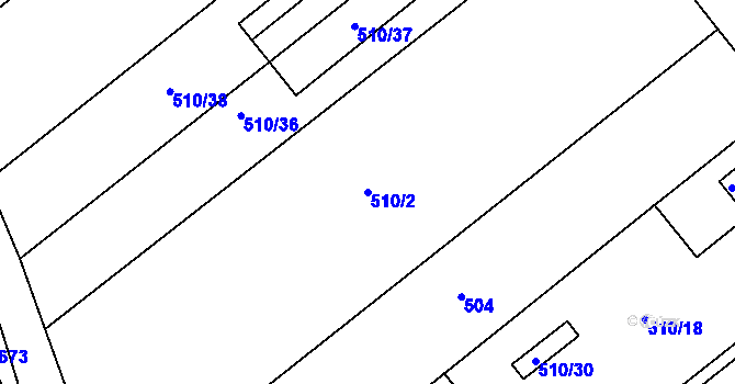 Parcela st. 510/2 v KÚ Vávrovice, Katastrální mapa