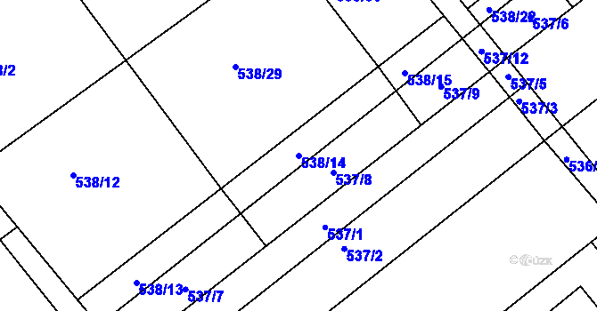Parcela st. 538/14 v KÚ Vávrovice, Katastrální mapa