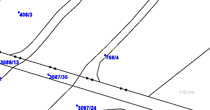 Parcela st. 768/4 v KÚ Vávrovice, Katastrální mapa