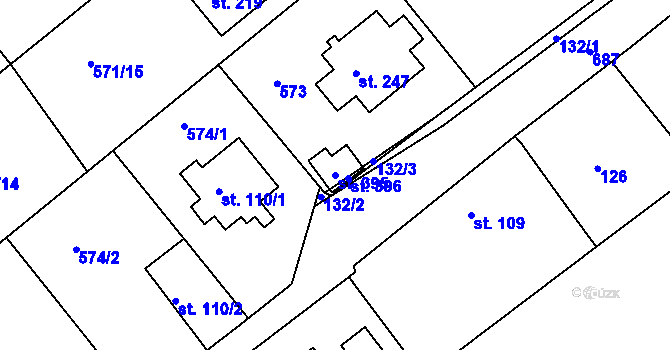 Parcela st. 395 v KÚ Vávrovice, Katastrální mapa