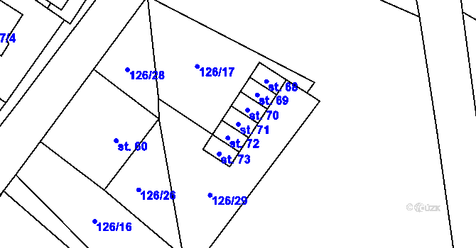Parcela st. 71 v KÚ Chmeliště, Katastrální mapa