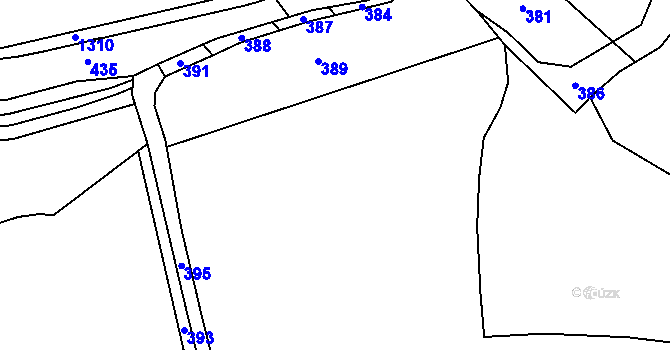 Parcela st. 75/1 v KÚ Chmeliště, Katastrální mapa
