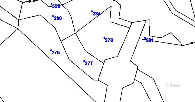 Parcela st. 113 v KÚ Chmeliště, Katastrální mapa