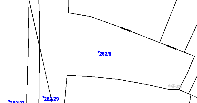 Parcela st. 262/5 v KÚ Vavřinec, Katastrální mapa