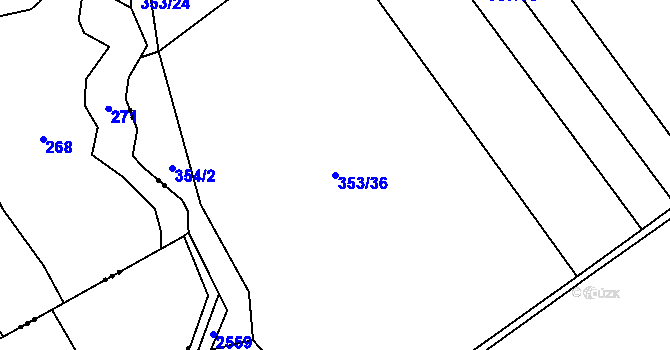 Parcela st. 353/36 v KÚ Žíšov, Katastrální mapa
