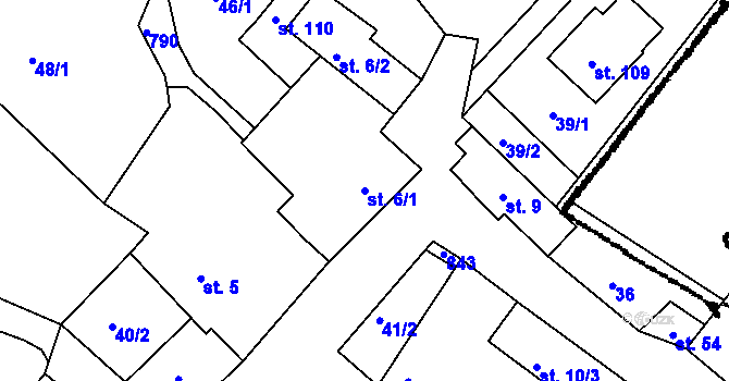 Parcela st. 6/1 v KÚ Suchdol v Moravském krasu, Katastrální mapa
