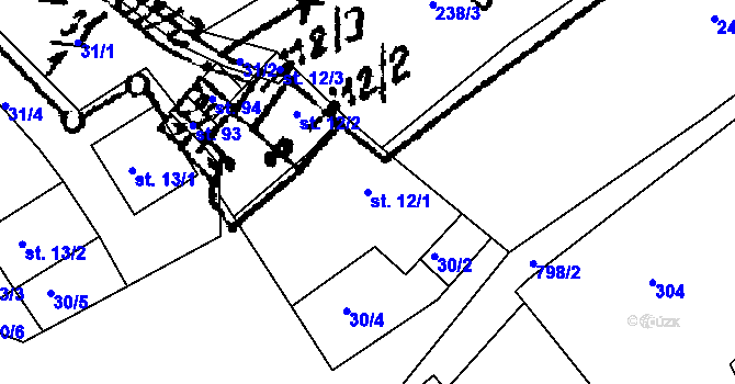 Parcela st. 12/1 v KÚ Suchdol v Moravském krasu, Katastrální mapa