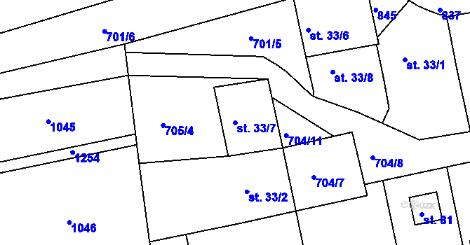 Parcela st. 33/7 v KÚ Suchdol v Moravském krasu, Katastrální mapa