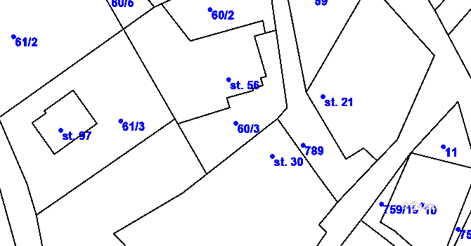 Parcela st. 60/3 v KÚ Suchdol v Moravském krasu, Katastrální mapa