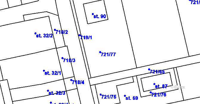 Parcela st. 721/77 v KÚ Suchdol v Moravském krasu, Katastrální mapa