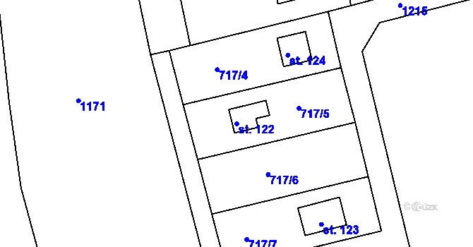 Parcela st. 122 v KÚ Suchdol v Moravském krasu, Katastrální mapa