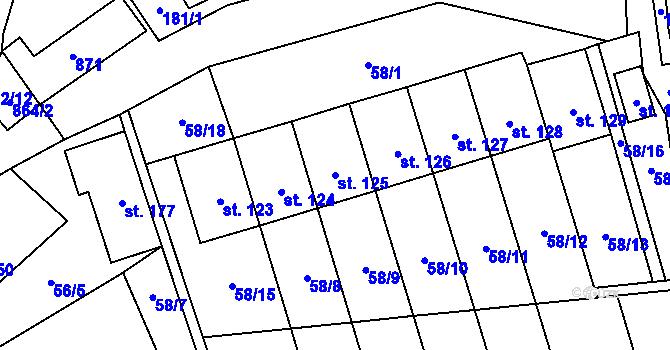 Parcela st. 125 v KÚ Vavřinec na Moravě, Katastrální mapa
