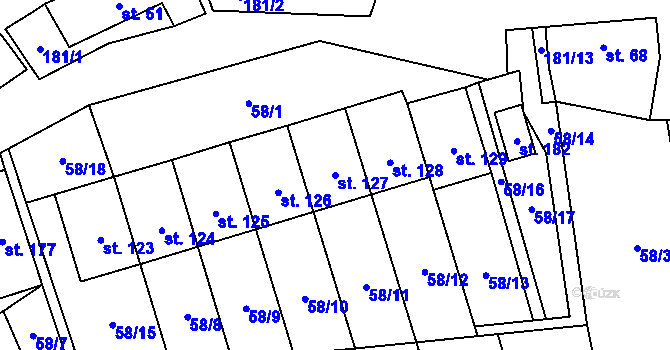 Parcela st. 127 v KÚ Vavřinec na Moravě, Katastrální mapa