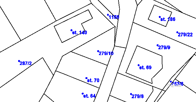 Parcela st. 279/10 v KÚ Veselice na Moravě, Katastrální mapa