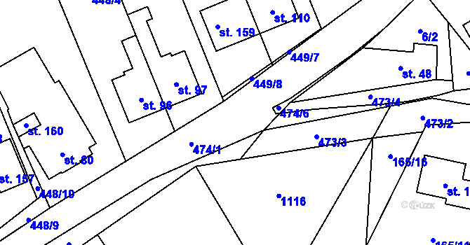Parcela st. 474/1 v KÚ Veselice na Moravě, Katastrální mapa